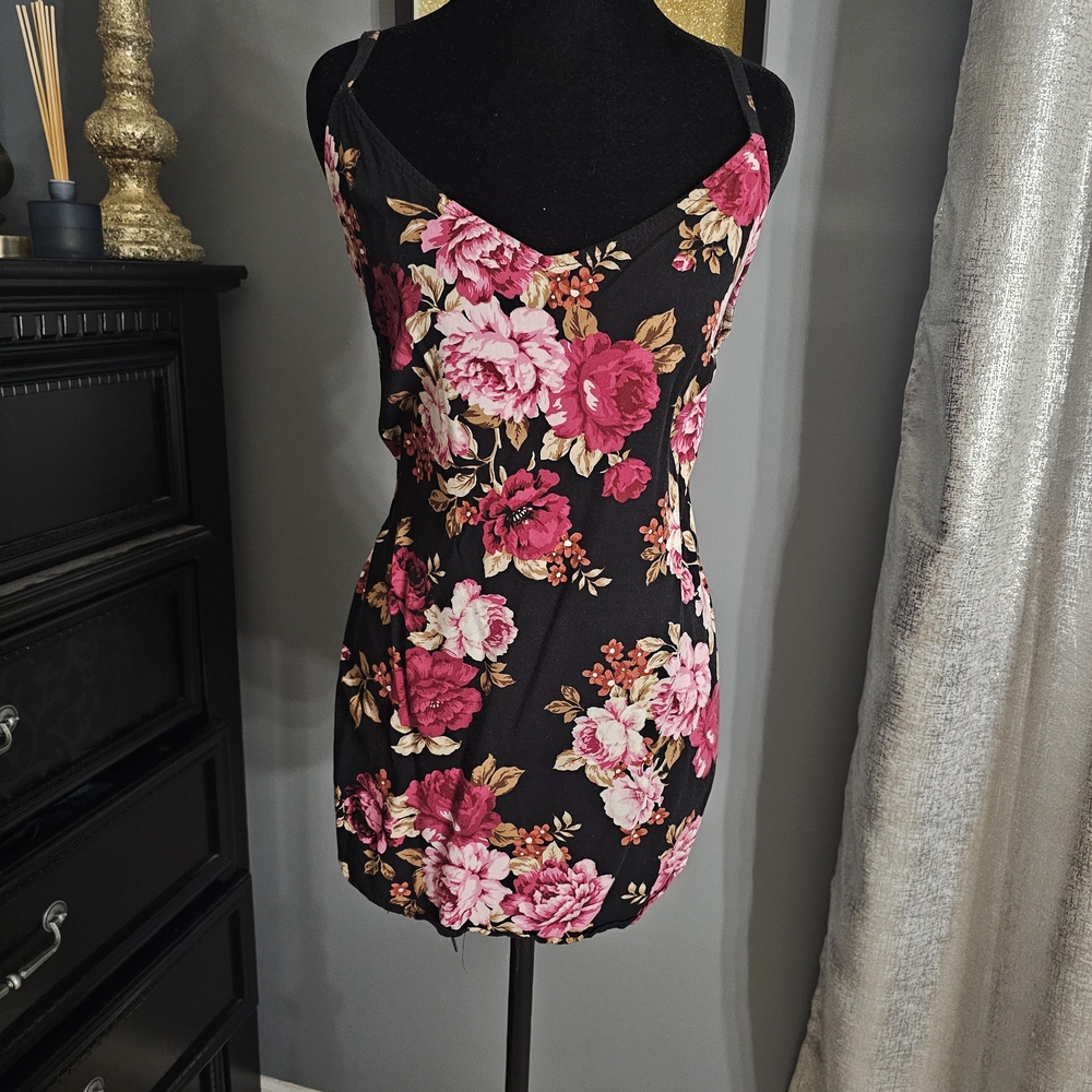 3/$15 Torrid Black and Pink Floral Camisole